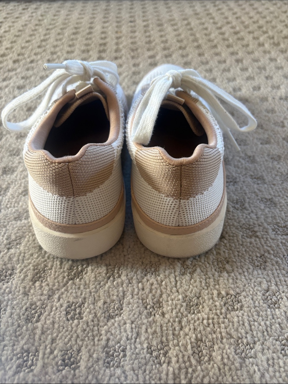 Vionic Knit Lace-Up Sneakers in Cream and Tan - Picture 5 of 9